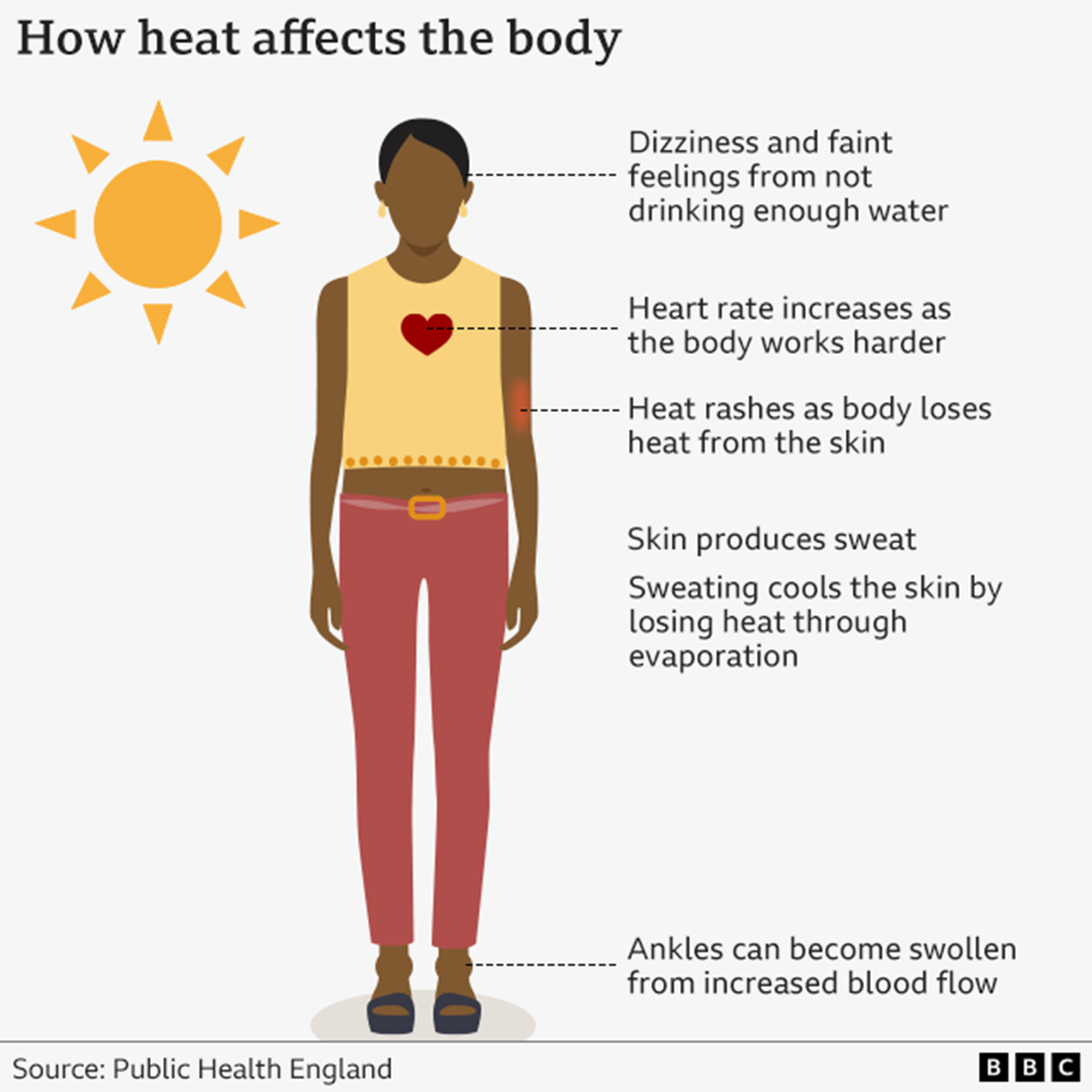 What does hot weather do to the body?