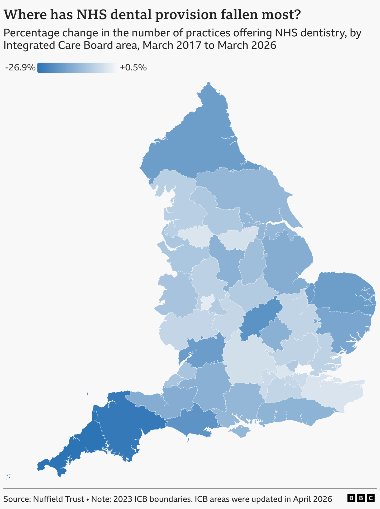 How easy is it to find an NHS dentist? It depends where you live